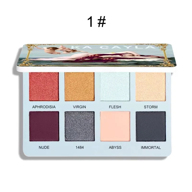 8 Colors Eye Shadow Plate Dark Light European and American Cement Gray and Brown Repair Blush Crouching Silkworm