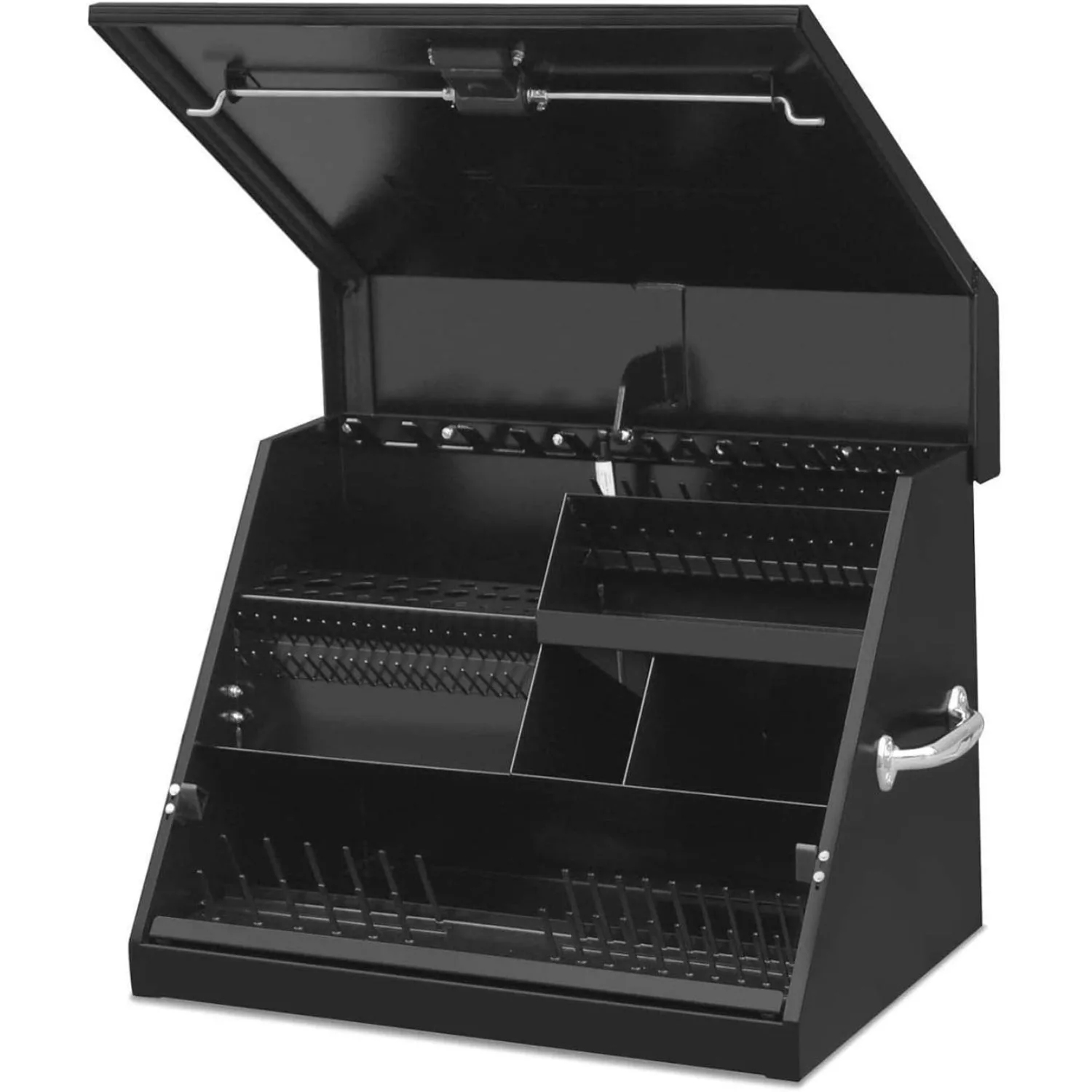 SE250B – 26-Inch Portable TRIANGLE Toolbox Multi-Tier Design Heavy-Duty Steel Construction SAE and Metric Storage Chest, Black