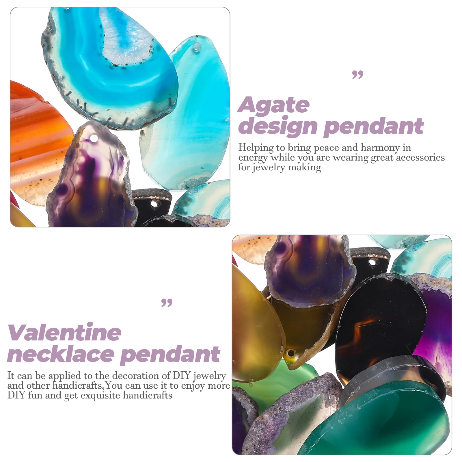20pcs Agate Piece Pendant Sweater Chain Hanging Decoration Colorful Wind Chimes ( Mixed Style) DIY Jewelry Pendants