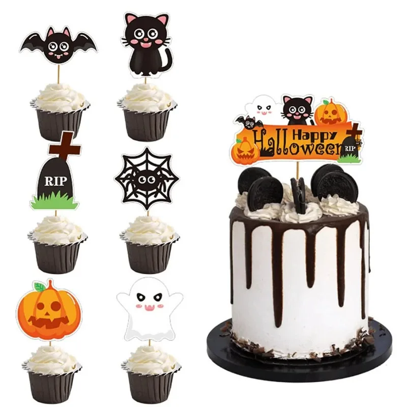 

Mini Chalkboard and Assorted Party Cake Toppers Set Reusable Blackboard Picks for Wedding Birthday Halloween Party Supplies