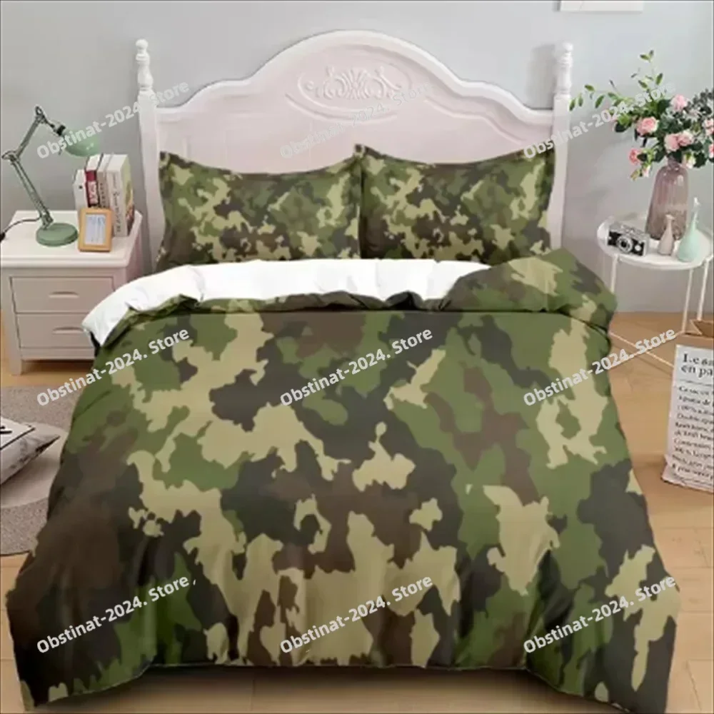 Camouflage Soldier Campus Duvet Cover Set EU Single Double King US Twin Full Queen Cal Children Bed Linen Set
