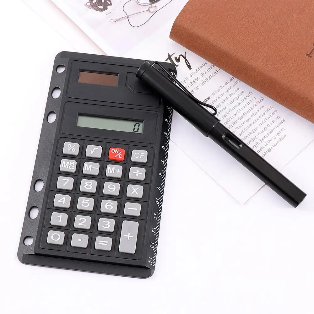 Solar for A5 A6 B5 with Ruler Binder Office Electronics Spiral Calculator Calculators Loose Leaf