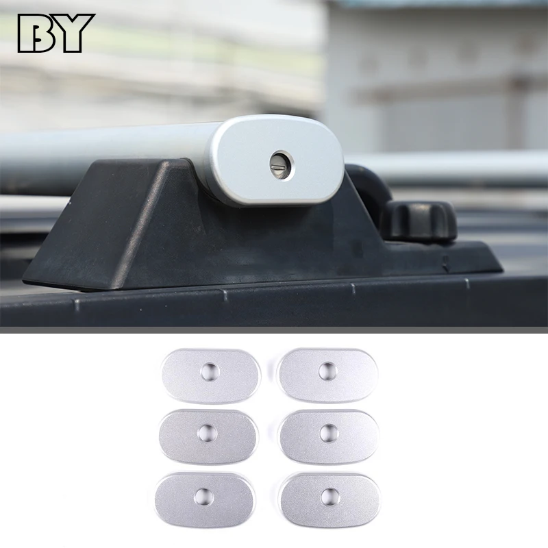 For Hummer H2 2003-2009 Aluminum Alloy Car Roof Luggage Rack Crossbar Key Lock Hole Decorative Cover Sticker Auto Accessories