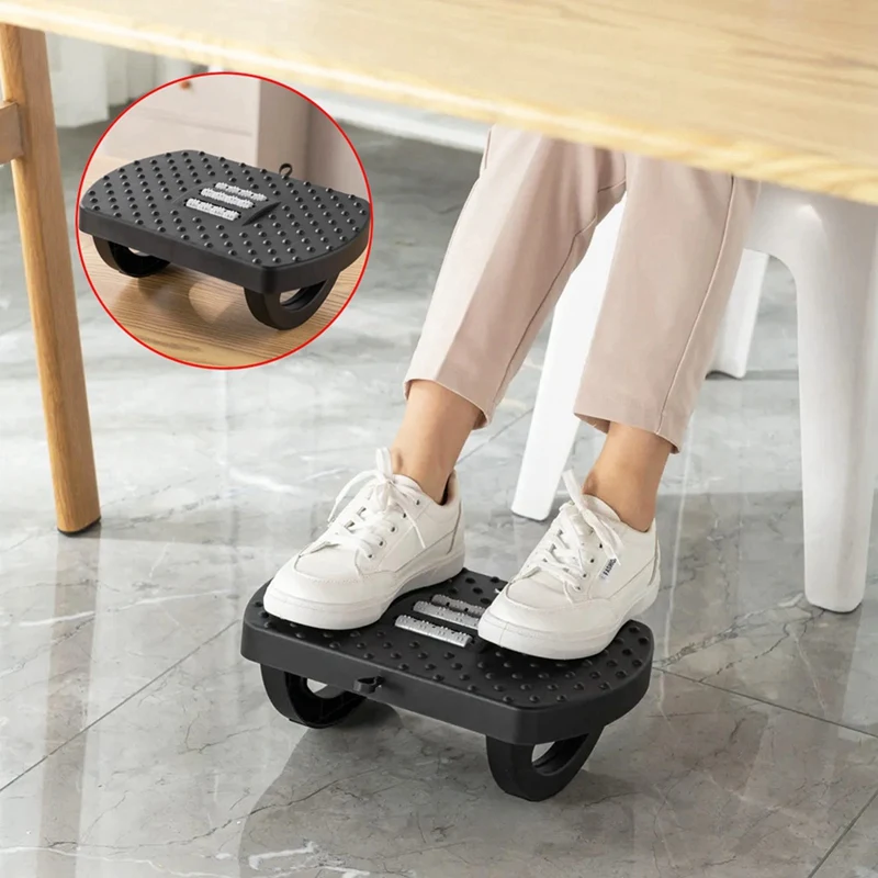 Portable Footrest Non-Slip Desktop Footrest Ergonomic Footstool (With Massage Rollers) Office Footrests