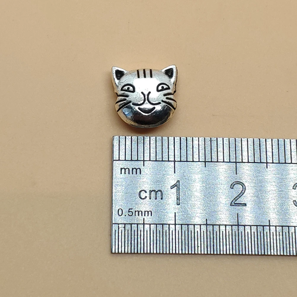 

50pcs Kitten Cat Spacer Beads Alloy Jewelry Accessories DIY Necklace Bracelet Earrings Tibetan Silver Pendants Mixed Style Small