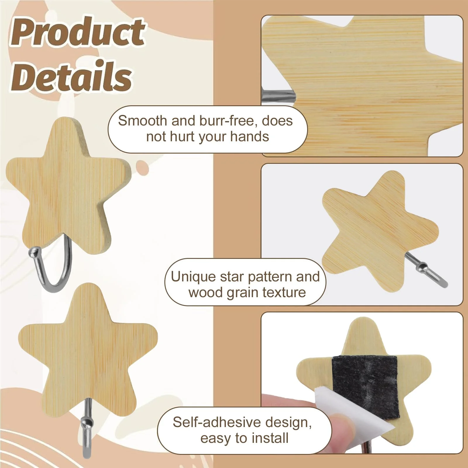 Zelfklevende stervormige haken - Baby Nursery Hooks recensie en prijs