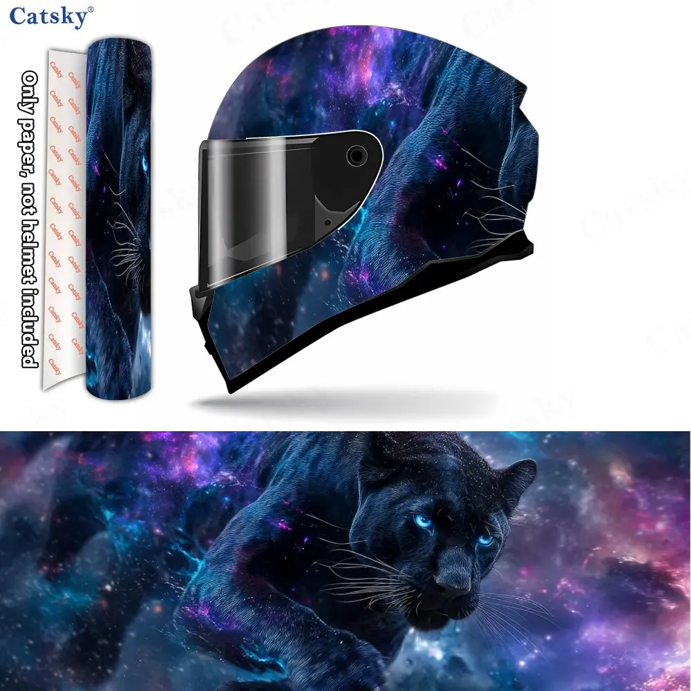 

Starry Panther Helmet Vinyl Wraps, Waterproof Scratch-Resistant Full Face Helmet Decals, Durable PVC Protection Helmet Stickers