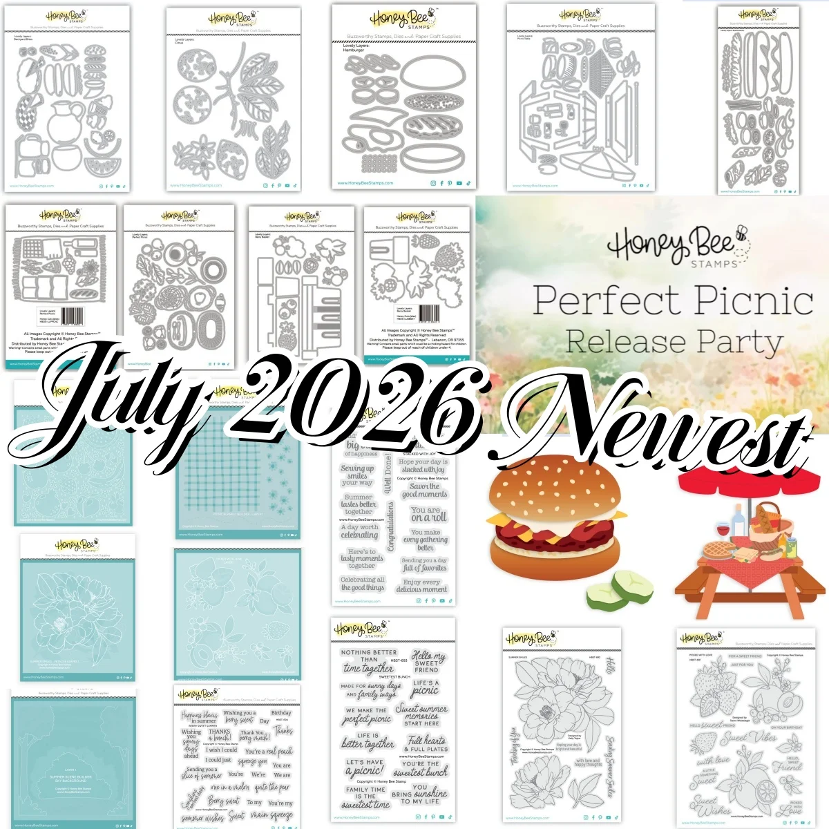 

Perfect Picnic Release Party Metal Cutting Dies Clear Stamps Stencil For DIY Scrapbook Craft Decoration Embossing Template