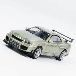 Diecast 1:64 Scale Nissan Skyline GTR R34 Simulation Alloy Car Model Static Display Collectible Toy Gift Souvenir Decration