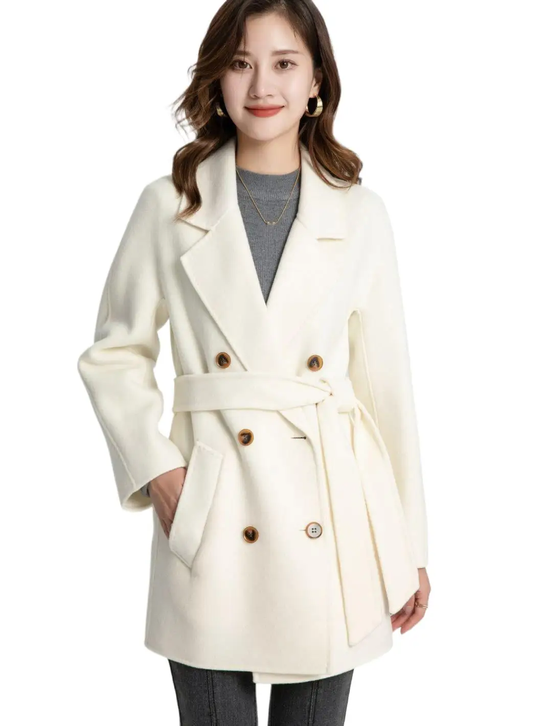 

Women's Clothing Classic Double-sided Woolen Coat Autumn Winter New No.2