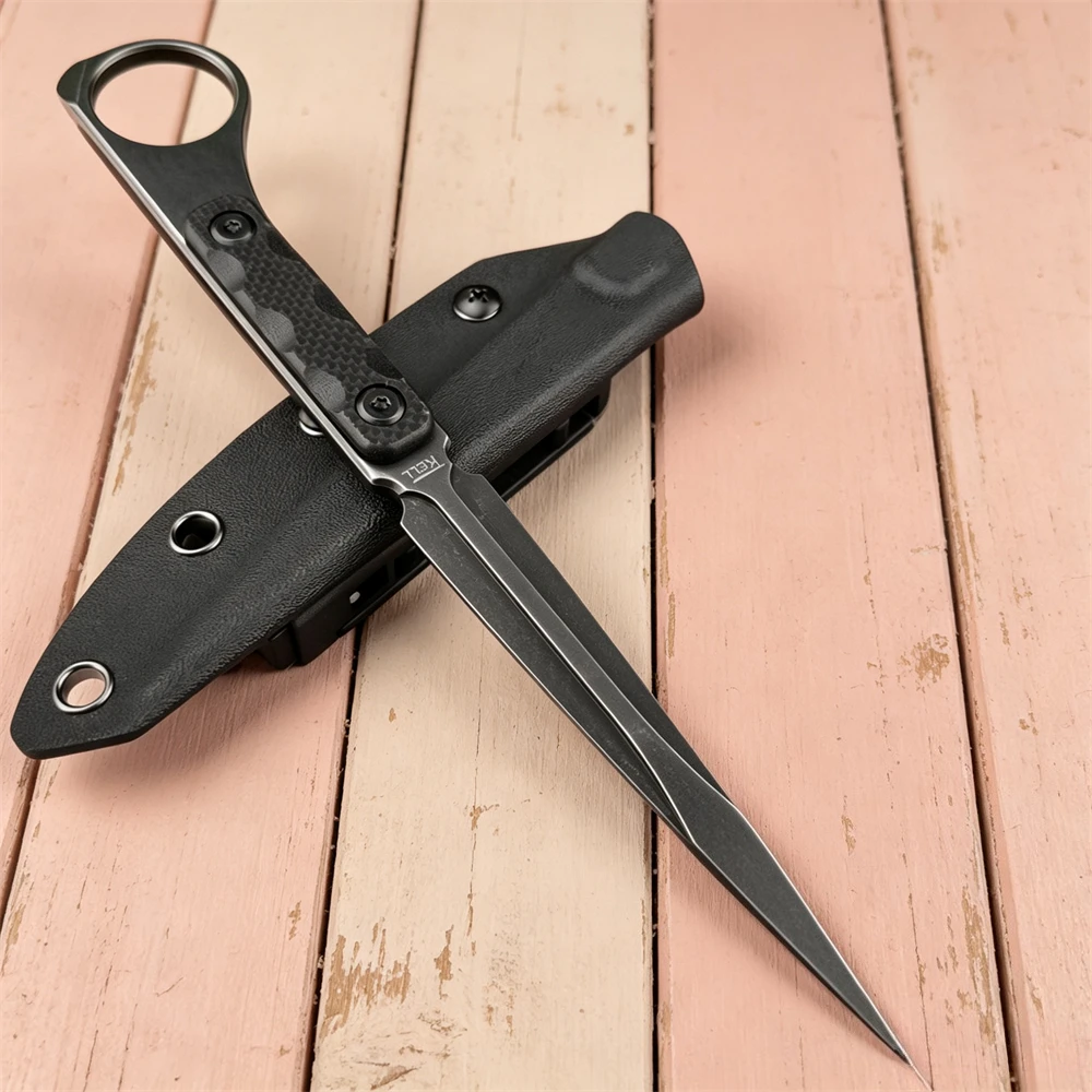 Portable Outdoor Fixed Blade Hunting Knife High Hardness Steel Lightweight EDC Pocket with Kydex Sheath Camping Tool for Gift