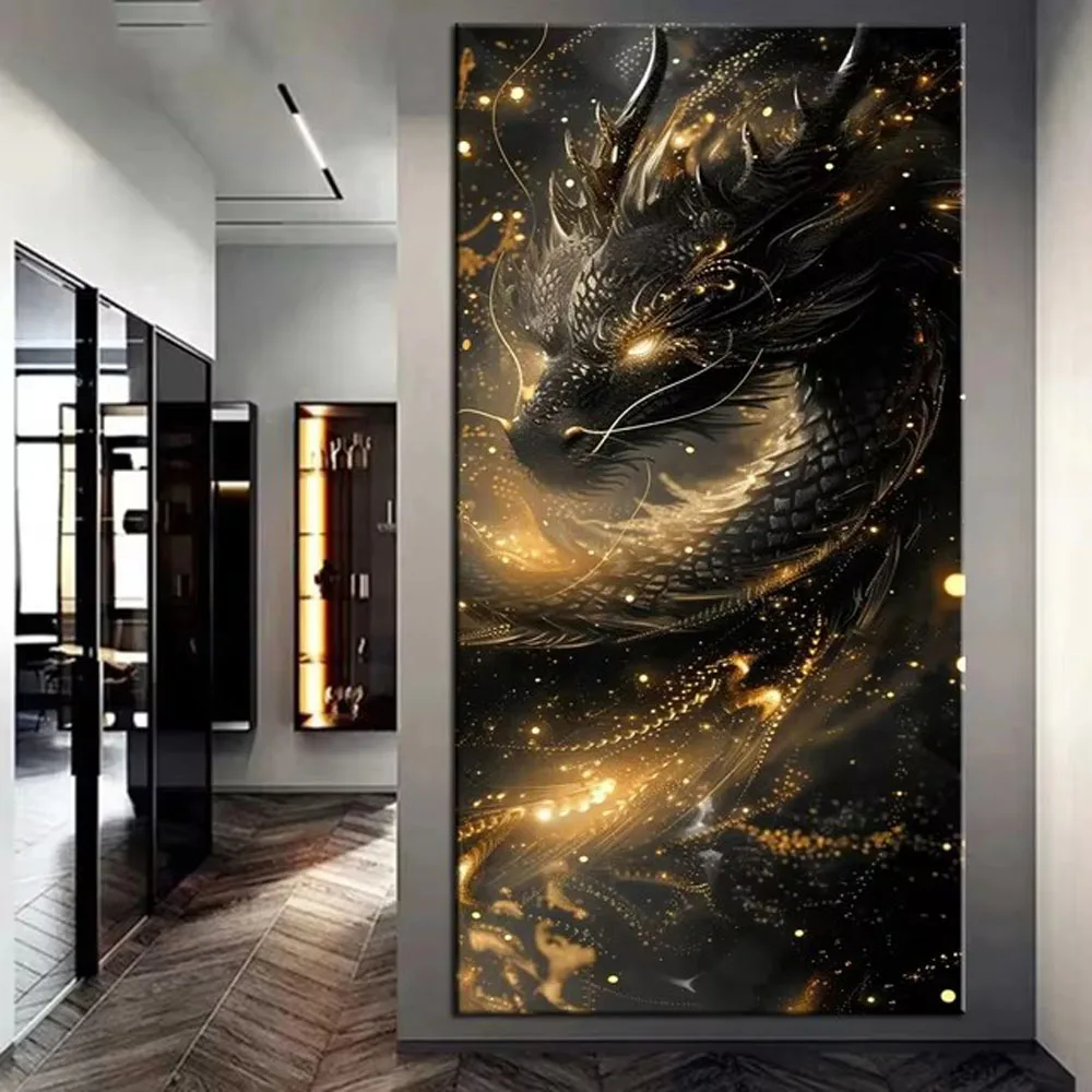 Diy Diamond Painting Black Golden Dragon Picture Full Rhinestones Mosaic Embroidery Sale Cross Stitch Kits Home Wall Decor