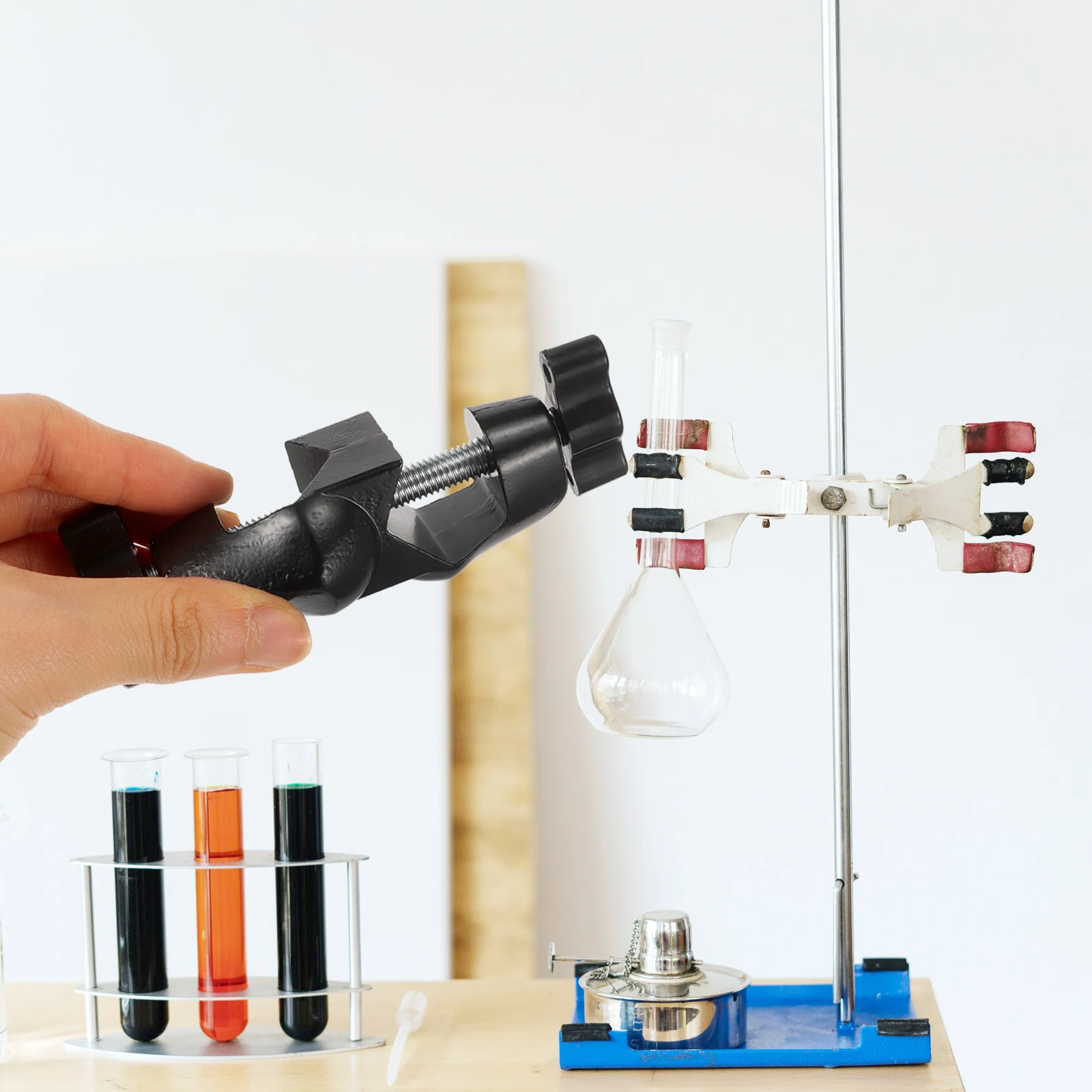 2pcs Zinc Alloy Cross Clamp Anti Rust Adjustable Lab Stand Holder Bracket Right Angle Clamp Laboratory Supplies