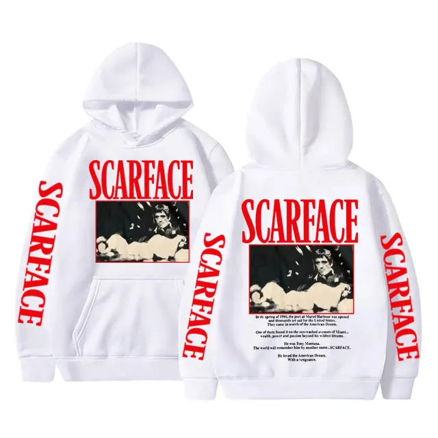 Movie Scarface Tony Montana Graphic Hoodie Men\'s Fashion Rock Oversized Sweatshirt Men Women Casual Vintage Hip Hop Punk Hoodies