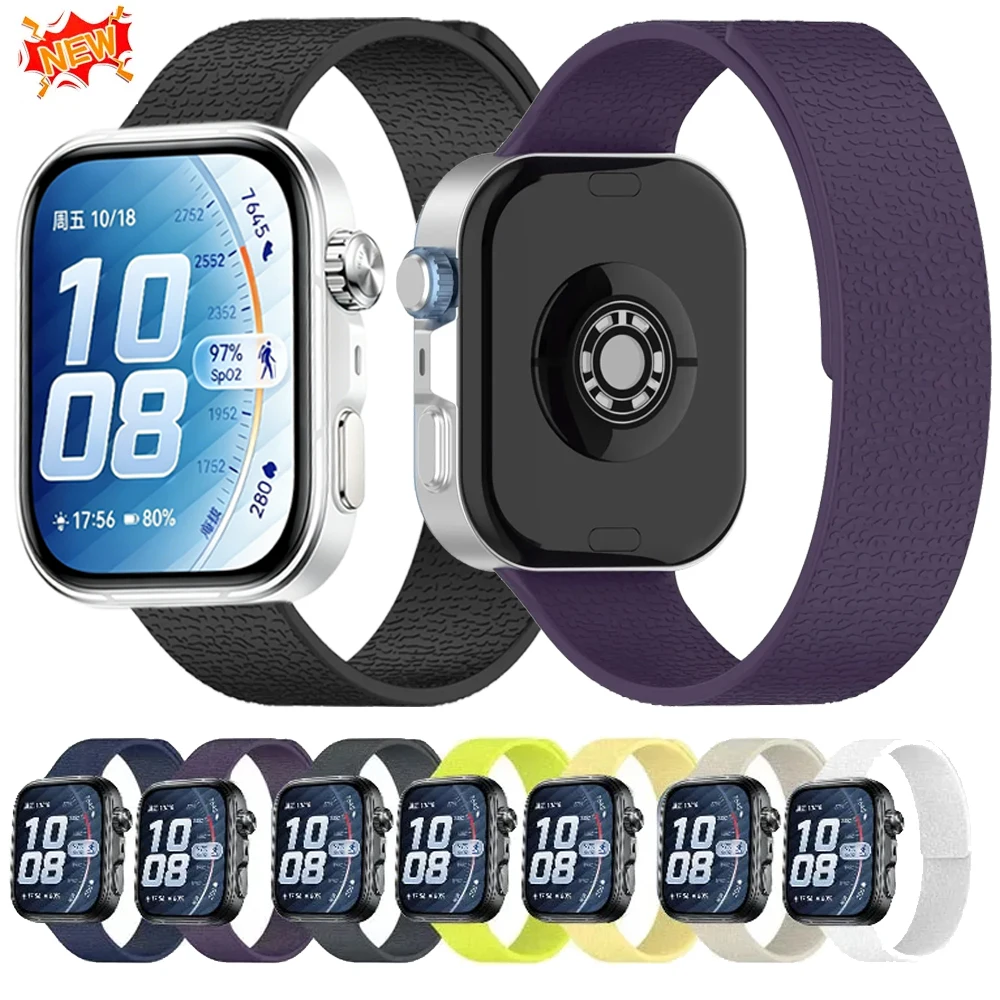 Litchi Grain Silikonarmband für Huawei Watch Fit 4 5 Pro, magnetisches, atmungsaktives Ersatzband, Huawei Watch Fit 5 4 3 Zubehör