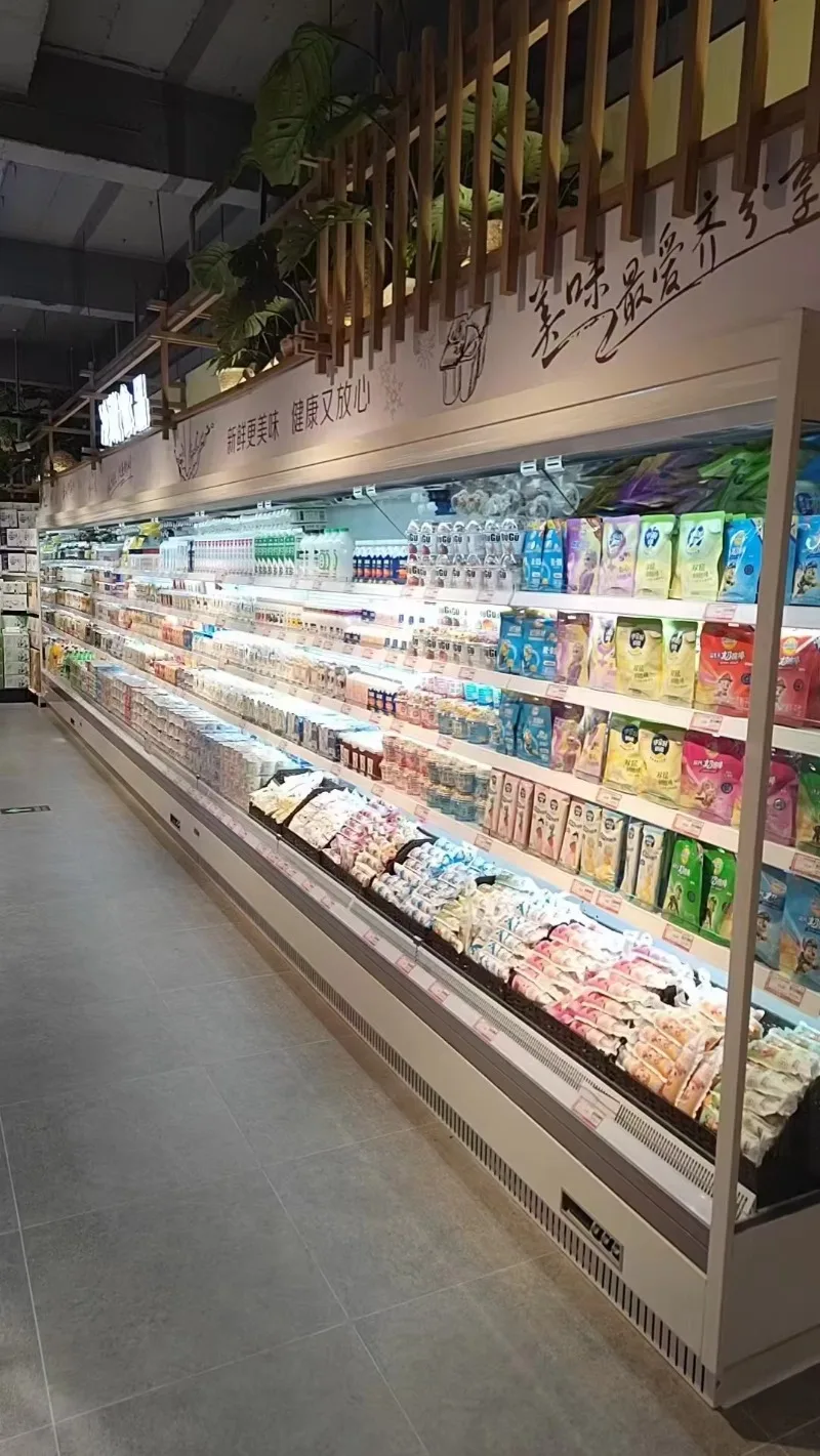 Supermarket Multideck Cabinet Showcase Refrigerator Remote Display Chiller Open Vegetable Cooler