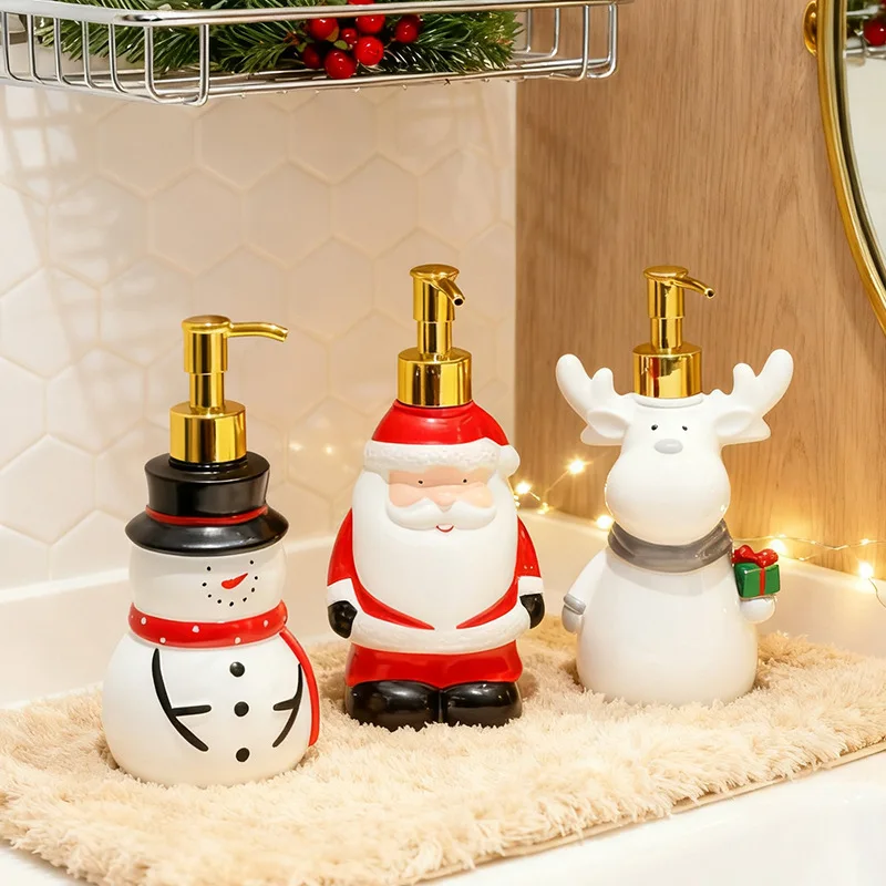 

Cartoon fun Santa soap dispenser bottling home bathroom bathroom hand sanitizer pressing bottle decorations