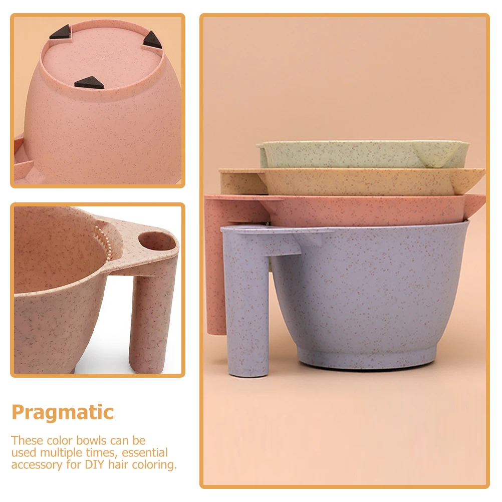 

2pcs Hair Dye Bowls Color Mixing Bowls PP Material Ergonomic Handle Salon Brilliance Bleach Powder Hair Tools