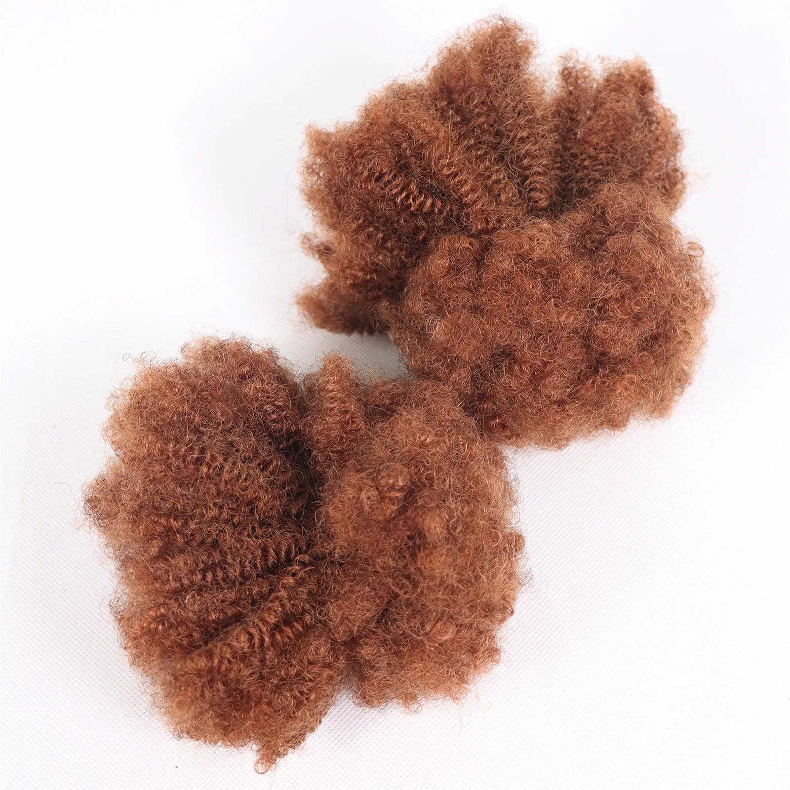 # 30 البني المحمر الأفرو غريب مجعد الشعر البشري السائبة للتضفير 50 جرام/الحزمة الكروشيه تمديدات شعر ريمي أقفال للضفائر لا لحمة