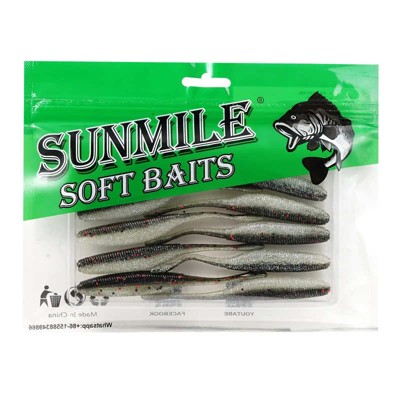 Bazooka Fishing Soft Lures Silikon Künstliche Kunststoffköder Pesca Karpfenangeln Bassköder sinkend 2,4 g 4,7 g 6,4 g Wobbler Karpfen