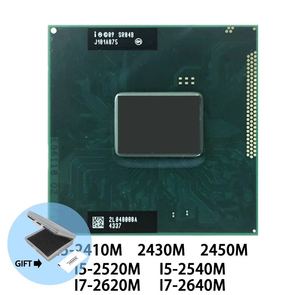 

Процессор Intel Core I5 2410M I5 2430M I5 2450M I5 2520M I5 2540M I7 2620M I7 2640M процессор для ноутбука Socket G2 / rPGA988B