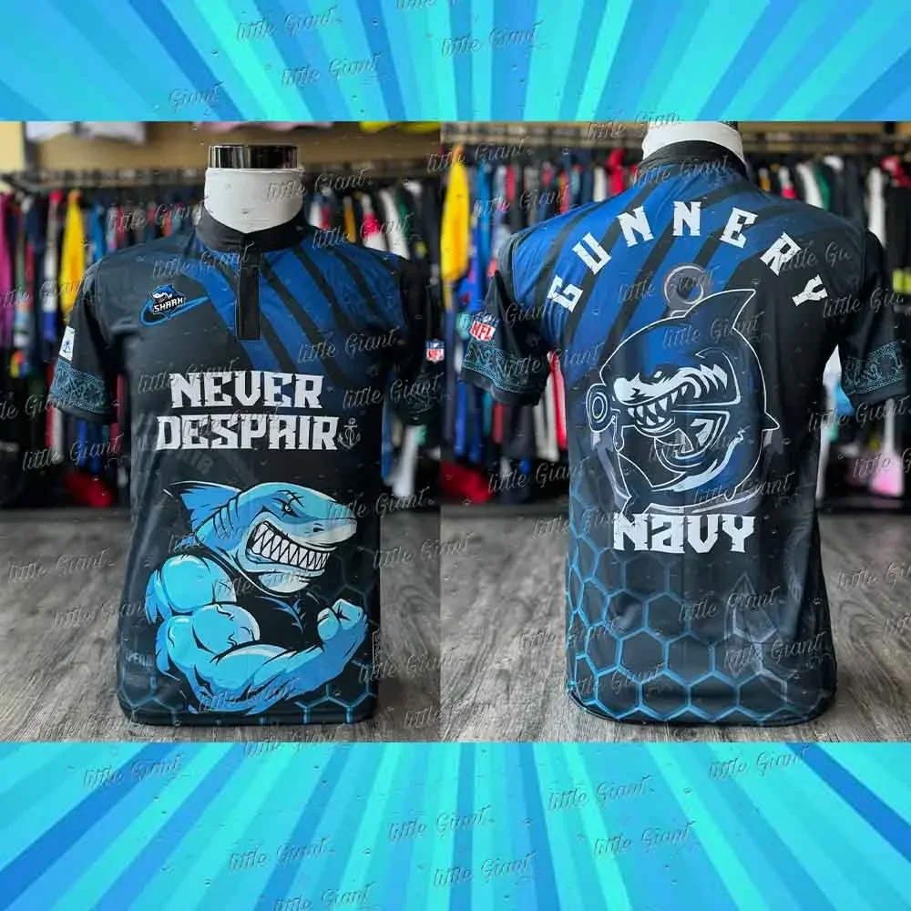 

2025 Moto New Hungry Shark Football Shirts Oversized Men's T-Shirts Breathable Sweat-Absorbing Sports Shirts Children/Adult Tops