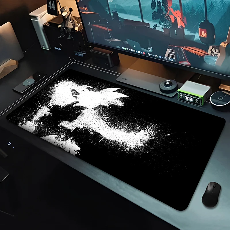 DBZ Black Anime Mouse Pad Dragon Ball Large PC Computer Desk Mat Anti-Fray Gaming Mousepad Keyboard Gamer Accessories Table Pad view 3