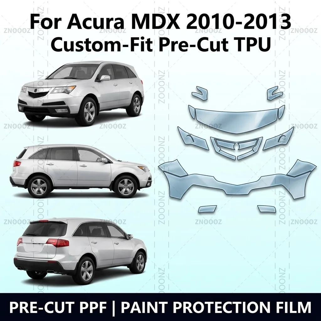 For Acura MDX 2010-2013 Custom-Fit Pre-Cut TPU PPF Front Kit Self Healing Car Hydrophobic Anti Yellowing Scratch Resistant