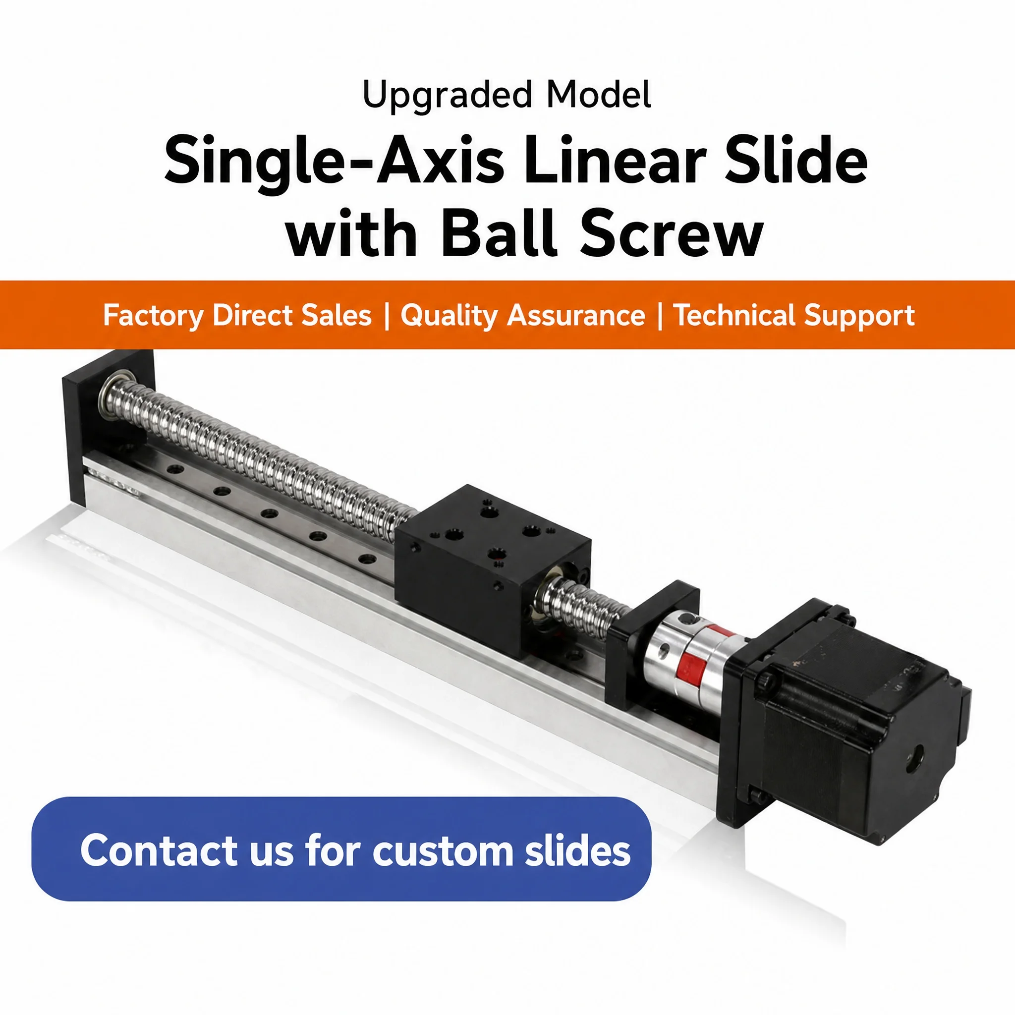 Single Rail Ball Screw Linear Stage Module Stepper Motor Driven SFU1605