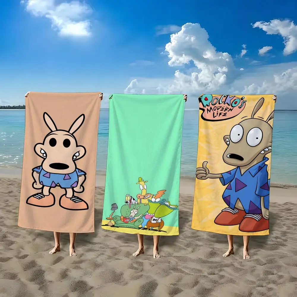 Anime Rocko's M-Modern Life Towel Ultra-Fine Fiber Quick Drying Absorbent Bath Towel, Outdoor Swimming Sports Towel