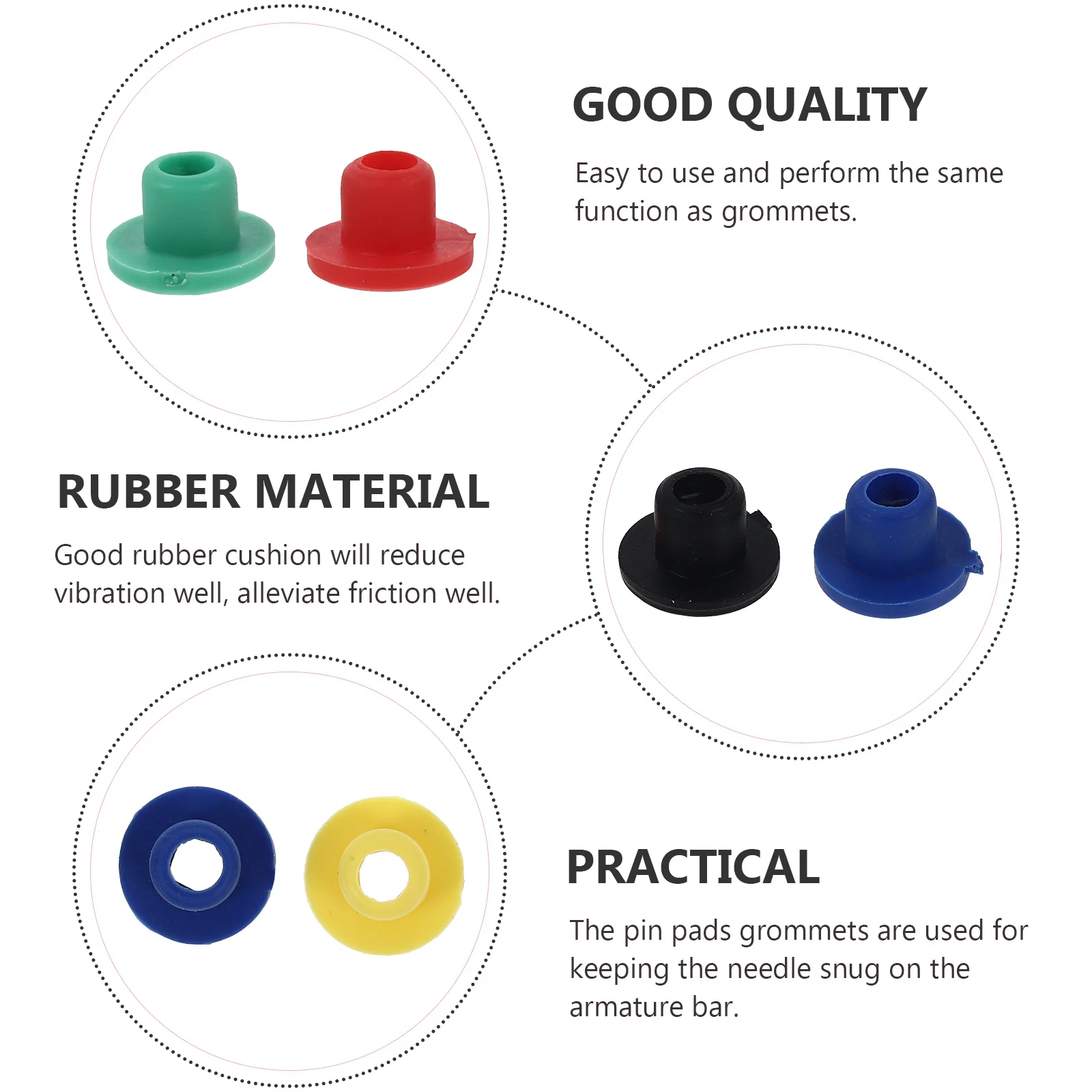 

100Pcs Tattoos Needle Grommets Rubber Band Buckles Stable Needle Cushion for Tattoo Machine Accessories Tools