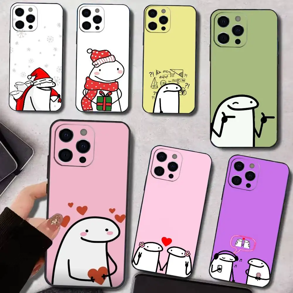 

F-Flork Cute Funny Meme Phone Case Silicone Soft For IPhone 17 16 15 14 13 12 11 X XR Plus Pro Max Plus