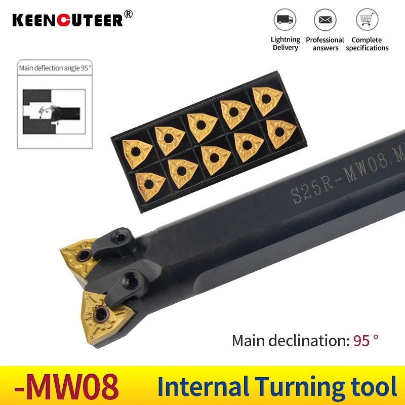 Torno Cnc de Cabeça Dupla S25r S32s-mw08r S20r-sclcr09-h Furo Cilíndrico Compartilhando Uma Barra de Ferramenta Chata da Braçadeira para a Inserção Wnmg08 Ccmt09