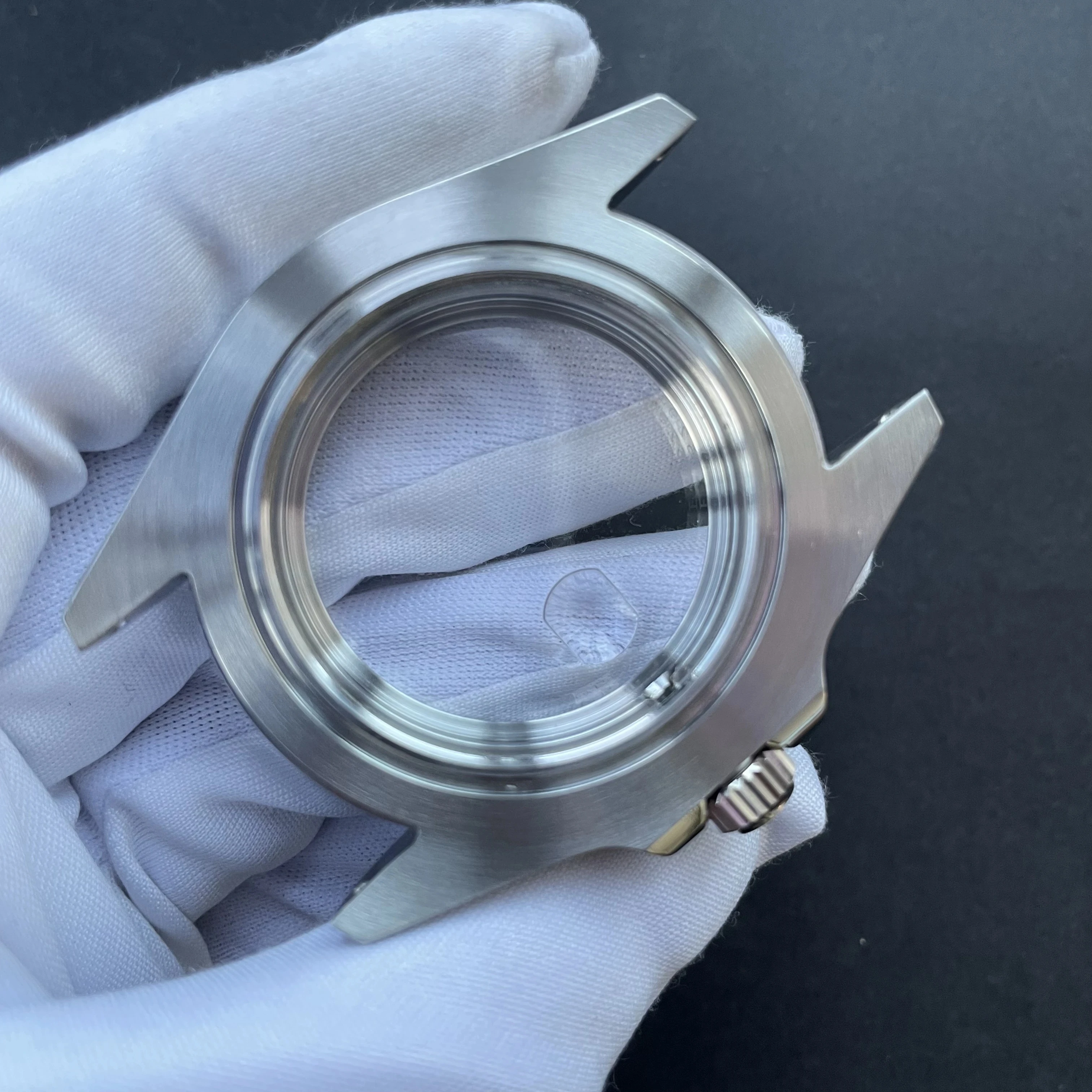 43mm Watch Case Set Mechanical Automatic Sapphire 904L Stainless Steel Ice Blue Luminous 28mm Dial for ETA 2824 Movement
