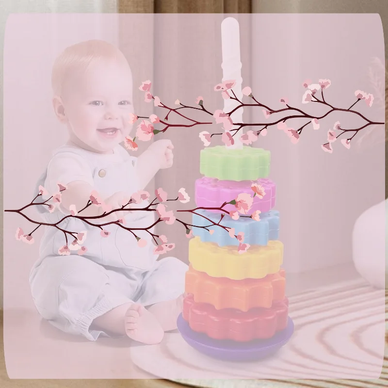 

1 Set Spinning Rainbow Gear Stacking Turret Tower Children's Montessori Sensory Toy Toddler Motor Skill Gift Educational Play