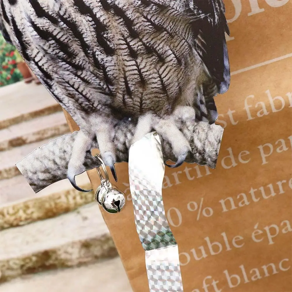 

Сова колокольчик с колокольчиками отпугиватель птиц Сова пугало прямоугольное подвесное поддельное устройство для отпугивания птиц водонепроницаемый отпугиватель птиц балкон