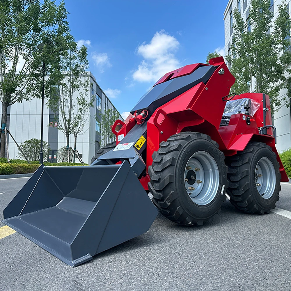 Excavator Loader with Forestry Mulcher Skid Steer Loader Diesel Kubota Engine Mini Loader Walk Behind Skid Steer