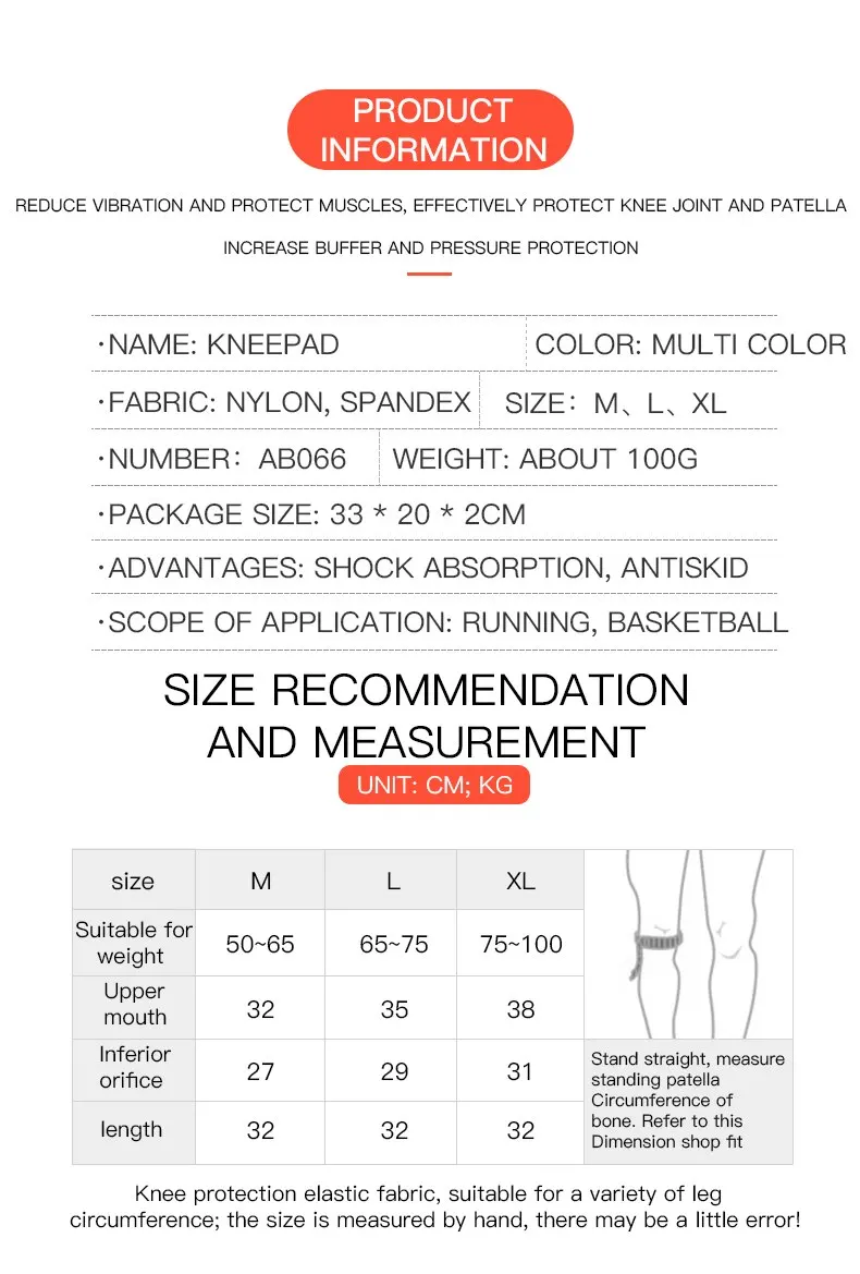 1-teilige Kniebandage mit Patella-Motiv, mittlere Unterstützung, starker Meniskus, Silikon, Kompressionsschutz, Sport-Knieschoner, Laufkorb