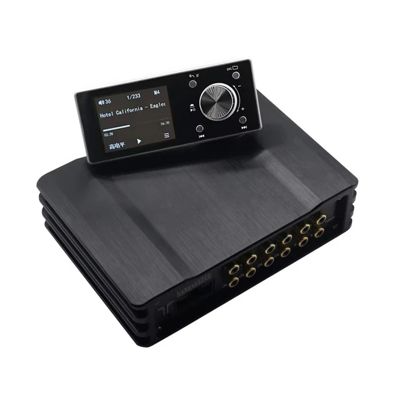 Audio Power Car Stereo Amplifier Audio Car DSP Processor Amplifiers Aluminium Alloy Black Improve Car Acoustics 1KG