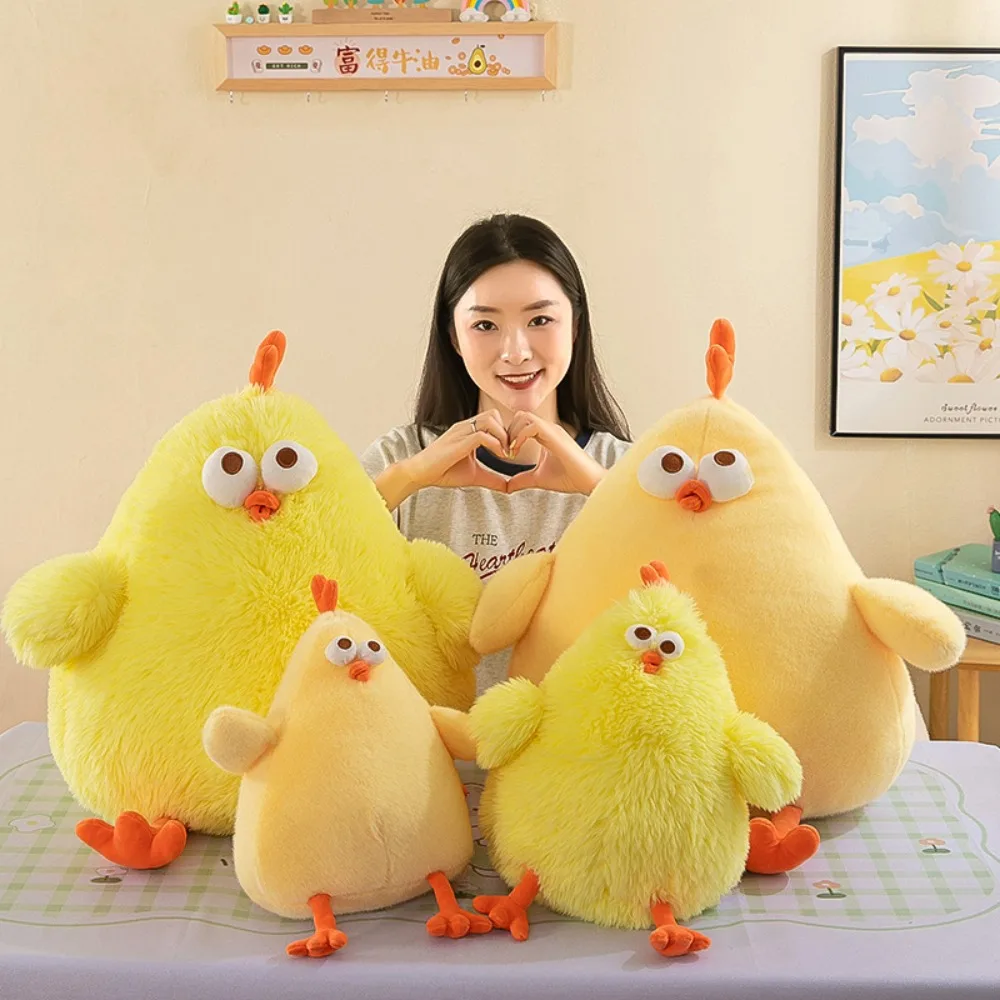 Duck Accompany Doll Long Hair Chicken Plush Toy Soft Stuffed Chicken Plush Pillow Fluffy Cute Plush Dundun Chicken Toy Children