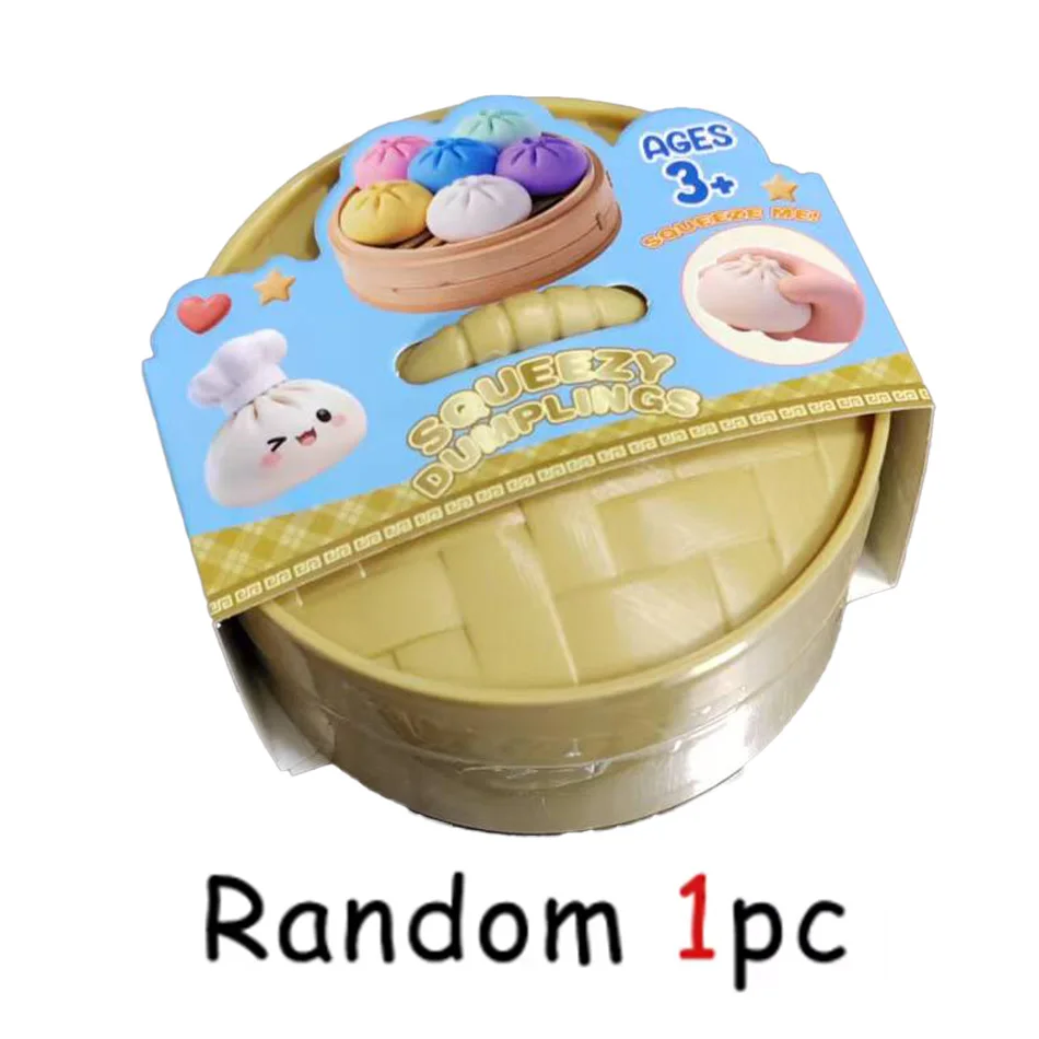 Kawaii Dumpling Squishy Speelgoedset Anti-Stress Fidget Eten Knijp Speelgoed Varken Kuiken Panda Designs Stressbal Cadeau voor de lol