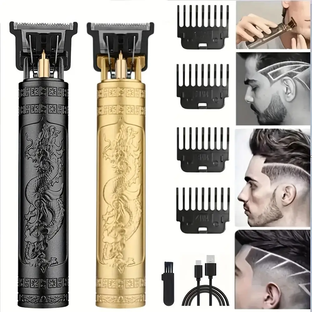 

USB Rechargeable Hair Clipper for Men and Women, 0mm Bald Head Haircut, Electric Trimmer and Beard Shaver for All Hair Types