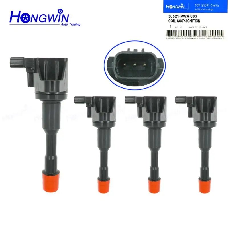 

4 Pcs 30521-PWA-003 Ignition Coil For Honda Civic 7 8 VII VIII JAZZ FIT 2 3 II III 1.2 1.3 1.4L 30521-PWA-S01 UF374 C1408