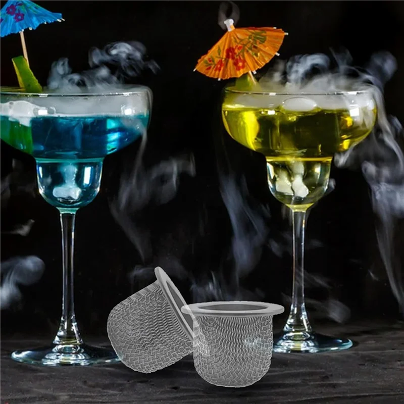 WORTHOWN-200 Stück Cocktail-Räucherfilter-Zubehör, Doppelsiebfilter, waschbare Filterschale aus Edelstahlgeflecht