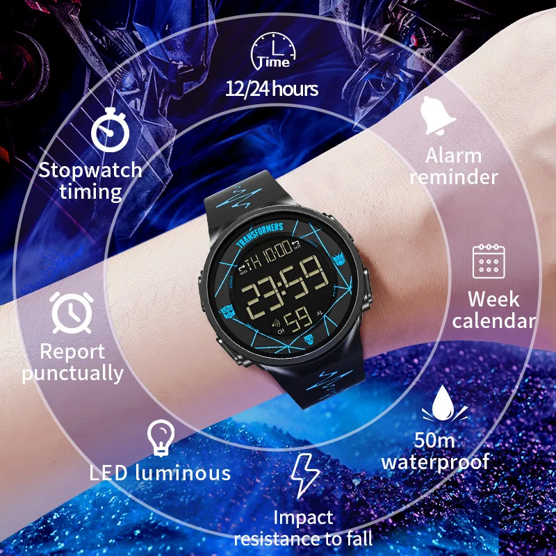 Электронные цифровые часы Zgo Transformers для мужчин, многофункциональные спортивные светящиеся водонепроницаемые умные часы, подарок для мальчика 8553