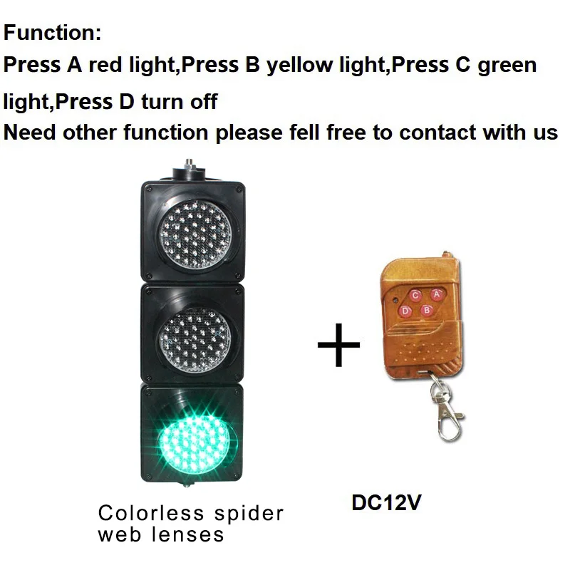 with controller Full Color LED Lamp Red Yellow Green for school teaching 100mm Traffic Lights  with Plastic Cobweb Lens
