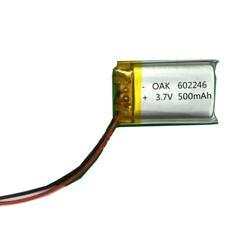 1pc 3.7V 500mAh 602246 062246 Lipo Polymer Lithium Rechargeable Li-ion Battery Cells for Bluetooth Headset Speaker GPS MP3