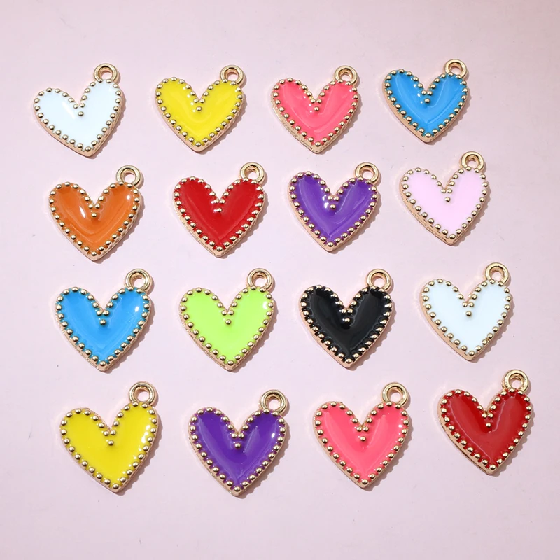 30-50Pcs 9x10mm/15x13mm Small Alloy Heart Charms Cute Love Pendants For DIY Bracelet Necklaces Jewelry Making Accessories