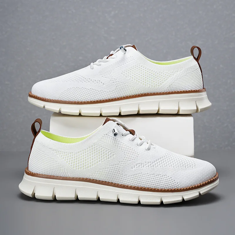 Lightweight Casual Men's Shoes Breathable Flying Weaving Loafers Men Large Size Men Loafers