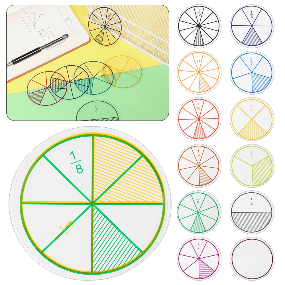 

Пластиковые круглые демонстрационные диски Монтессори для сложения и вычитания, инструмент для демонстрации заданий и дробей, учебные пособия для учащихся